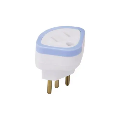 Adaptador Pino Chato 2P+T 10A 250V Branco