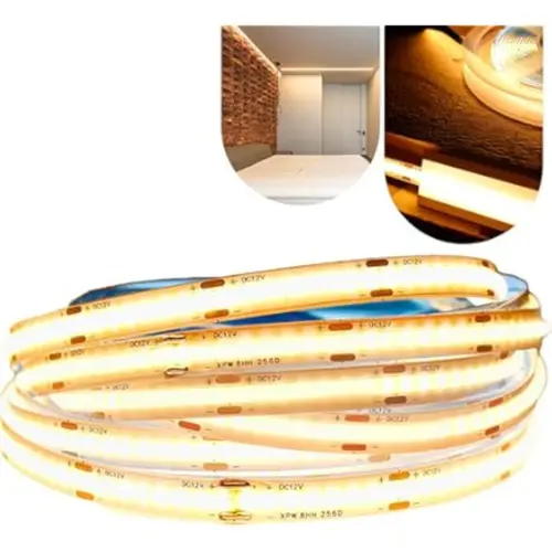Fita Cob Pro 10W 3000K 1000 Lumens 12V Rolo 5M IP65 Gaya