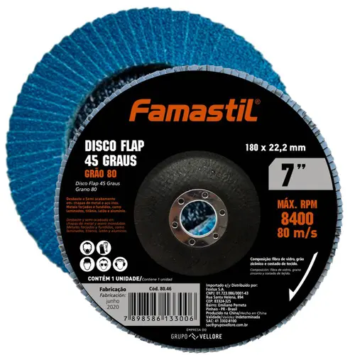 Disco Flap 45º Metal 7x120g Famastil