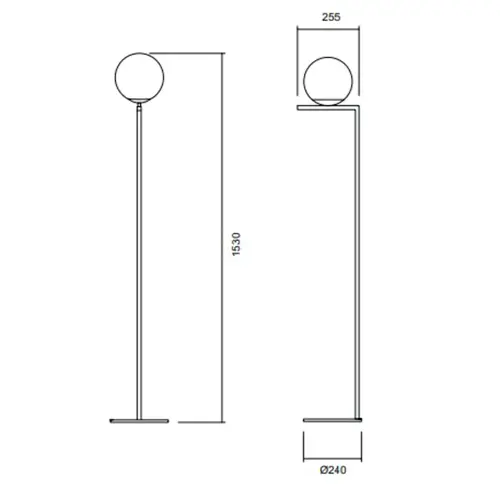 Coluna Angular Rd Ø265X1530Mm 1xE27 Pt Pt Fc Usina