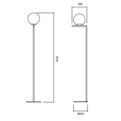 Coluna Angular Rd Ø265X1530Mm 1xE27 Pt Pt Fc Usina