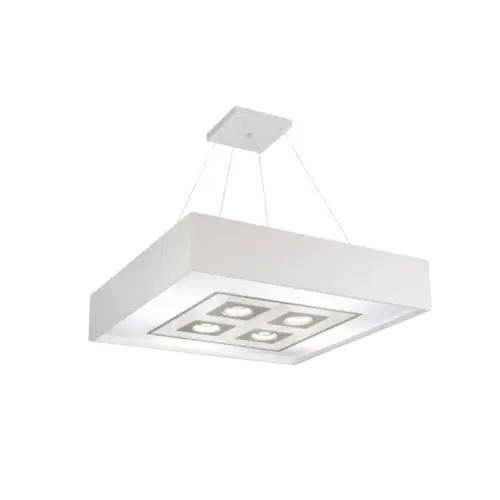 Pendente Focus 4 Box 450X450X120Mm 4xE27 / 4 Mr16 Bt Bt 1Branco Usina