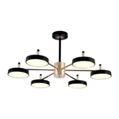 Pendente Flerte Ø700X380Mm Led 36W 3000K 420Lm Bivolt Preto Usina