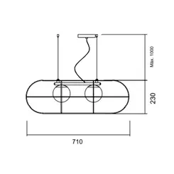 Pendente Submarine 240X710X240Mm 2xG45 Pt Pt Ab 1Pt Usina
