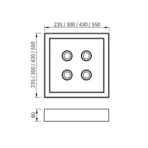 Plafon Premium Pro 235X235X80Mm 1xMr16 Led 16,4W 920Lm 4000K Bivolt Bt Bt Usina