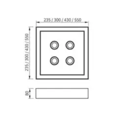 Plafon Premium Pro 235X235X80Mm 1xMr16 Led 16,4W 920Lm 4000K Bivolt Bt Bt Usina