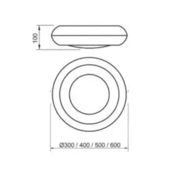 Plafon Venus Ø400X100Mm 2xE27 Pt Pt Usina
