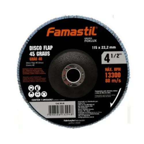 Disco Flap 45º Metal 4 1/2 x 60g Famastil