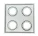 Spot Hub Micro Borda Recuado Quadrado 4 x AR70 - GU10 Branco Aluminio Luminatti