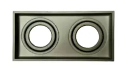Spot Hub Micro Borda Recuado Retangular Duplo 2xPar20 Preto Aluminio Luminatti