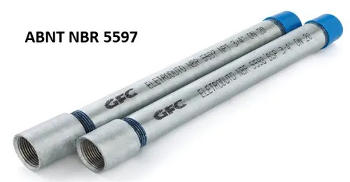ELETRODUTO GALV. FOGO COM COSTURA RR 3/4" x 3,00M R.R NBR 5597 ROSCA NPT C/ 1 LUVA - GFC