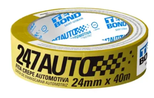Fita Crepe 24mmX40m Amarela 247 Automotiva Tekbond