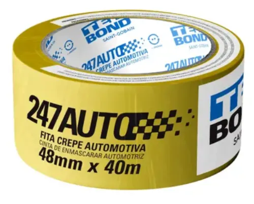 Fita Crepe 48mmX40m Amarela 247 Automotiva Tekbond