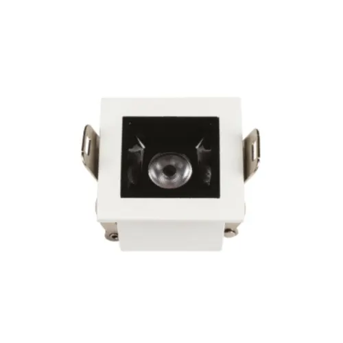 Mini Spot Focco Embutir 3w 3000k 240lm Antiofuscante 4,5x4,5x3,3cm 24° Branco e Preto Gaya
