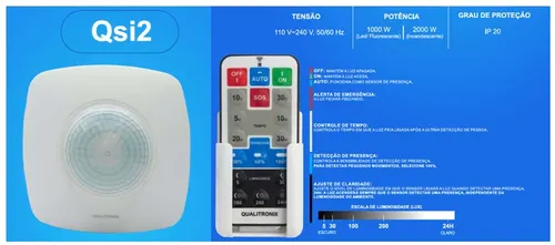 Sensor De Presenca Sobrepor Íris 360° IP20 Branco Bivolt Qualitronix