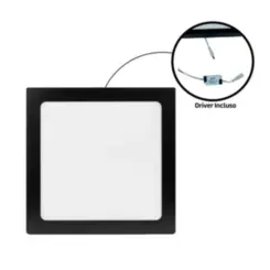 Painel Led Embutir 18W Quadrado 22x22 4000K Preto Bivolt Foxlux