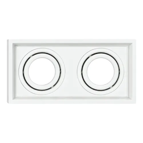 Spot Hub Micro Borda Recuado Quadrado Duplo 2x Dicroica GU10 Branco Aluminio Luminatti