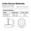 Pendente Donna Ø420X120Mm 4xE27 Pt Pt 1Pt Usina