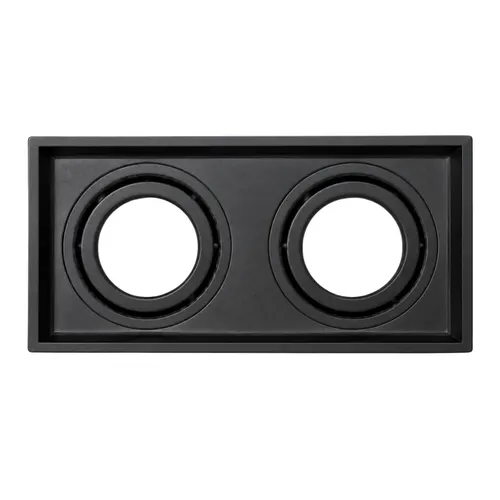 Spot Hub Micro Borda Recuado Retangular Duplo 2xPar20 Preto Aluminio Luminatti