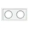 Spot Hub Micro Borda Recuado Retangular Duplo 2x Par20 Branco Aluminio Luminatti