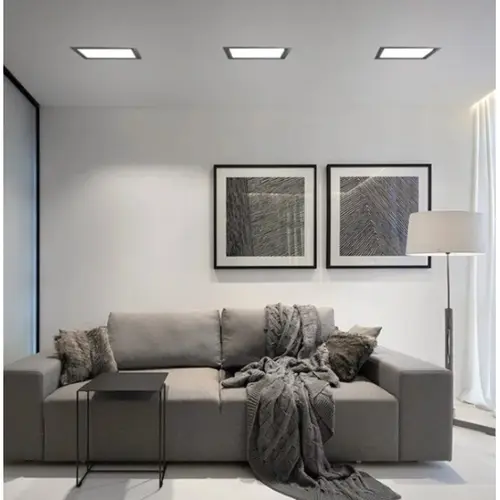Painel Led Embutir 18W Quadrado 22x22 6500K Preto Bivolt Foxlux