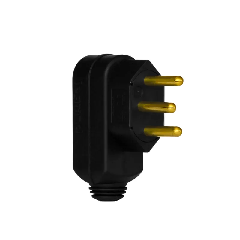 Plugue Macho 2P+T 10A 90° Preto Pial Legrand***