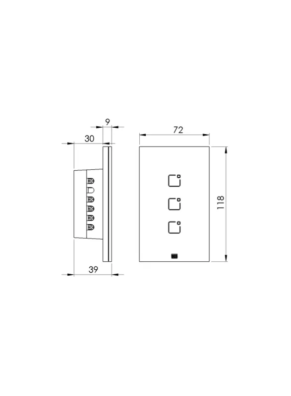 Interruptor Inteligente Smart Home 3 Teclas Touch Wi-Fi + Rf 4X2 Preto Weg Home