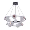 Pendente Led Hoop Duo 10xE27 86W 3000K 15CM Preto e Cobre Nordecor