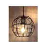 Pendente Gradeado Metal Redondo 2096 E27 Preto Nordecor
