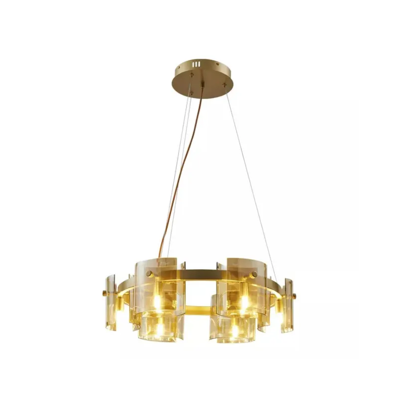 Pendente Bouze Cin 60CM 6XG9 Dourado e Amabar Nordecor