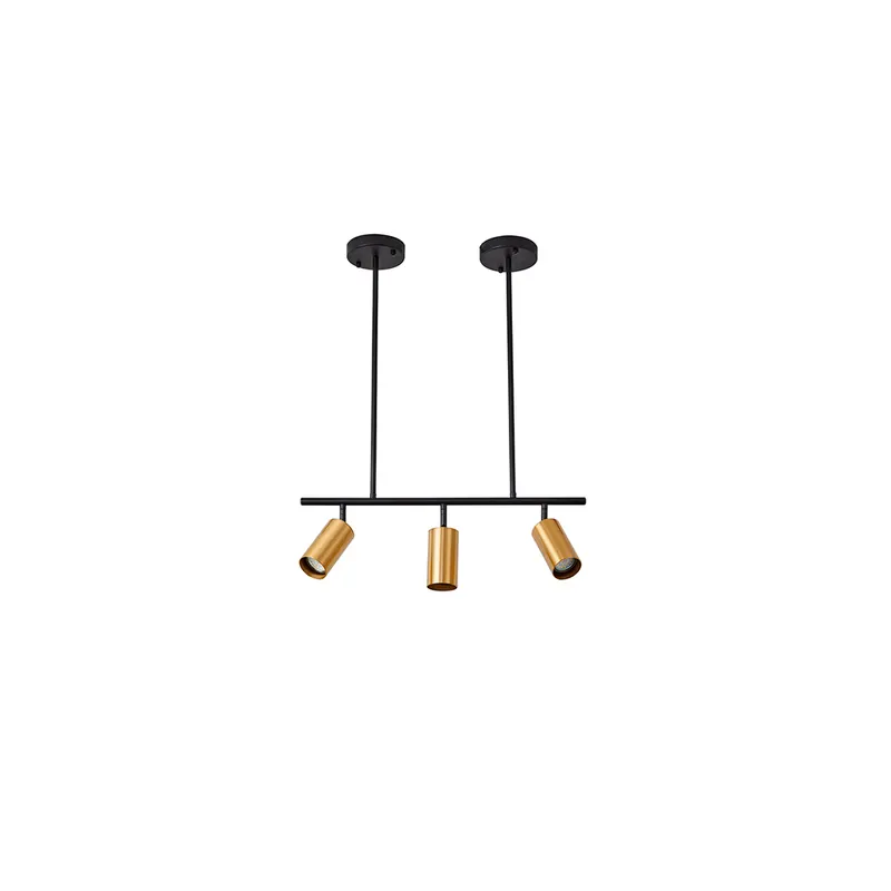 Pendente Kalla 3XGU10 Dourado e Preto Nordecor
