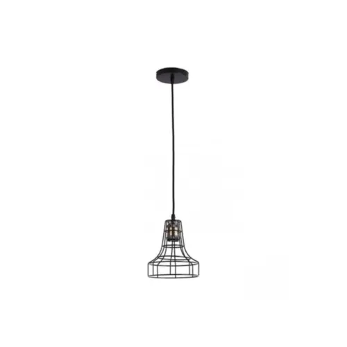 Pendente Gradeado Metal 2094 E27 Preto Nordecor