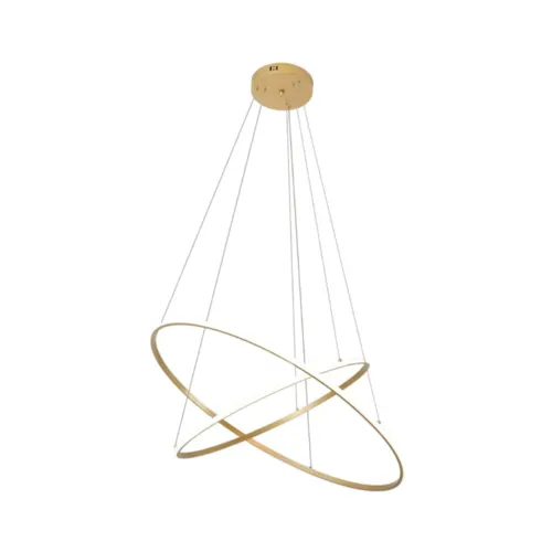 Pendente Led Inverse 60/80cm 65W 3000K Dourado Fosco Nordecor
