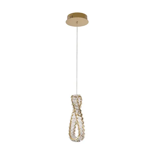 Pendente Led Cristal Lezie In C/32Cm 21W 3000K Ouro Brilho Nordecor
