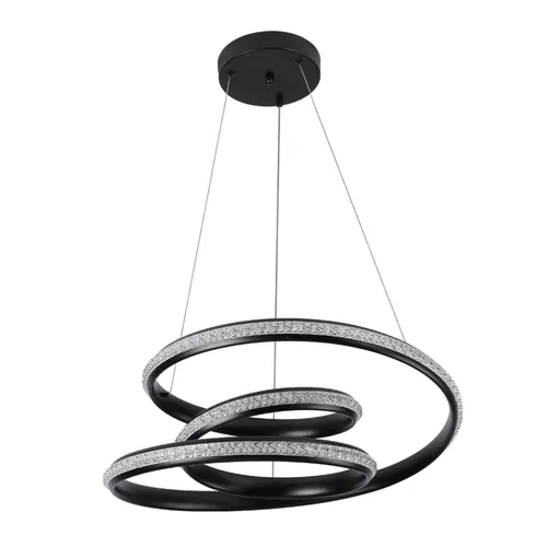 Pendente LED Lire Cristal 55W 3000K Preto Nordecor