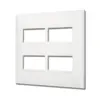 Placa 2+2 Postos Separados 4x4 Branco Pial Plus + Legrand