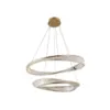 Pendente Led Cristal Lezie 60+80Cm 97W 3000K Ouro Brilho Nordecor