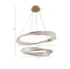 Pendente Led Cristal Lezie 60+80Cm 97W 3000K Ouro Brilho Nordecor