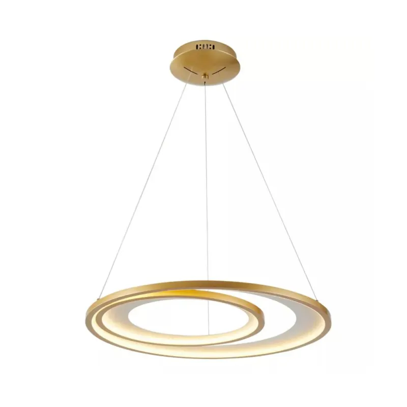 Pendente Led Zahal 2 MOD. 42/62CM 54W 3000K Dourado Fosco Nordecor