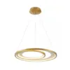 Pendente Led Zahal 2 MOD. 42/62CM 54W 3000K Dourado Fosco Nordecor