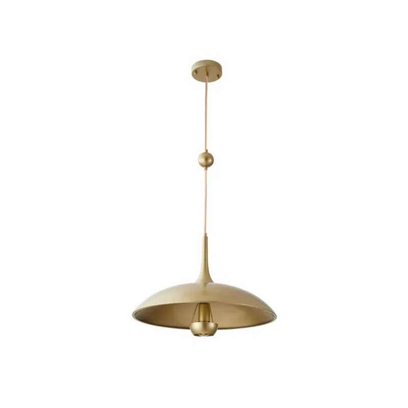 Pendente Alus E27 2580 Dourado Fosco 50cm Nordecor