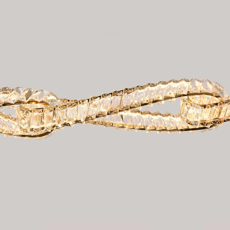 Pendente Led Cristal Lezie Ori C/115Cm 68W 3000K Ouro Brilho Nordecor