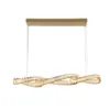 Pendente Led Cristal Lezie Ori C/115Cm 68W 3000K Ouro Brilho Nordecor