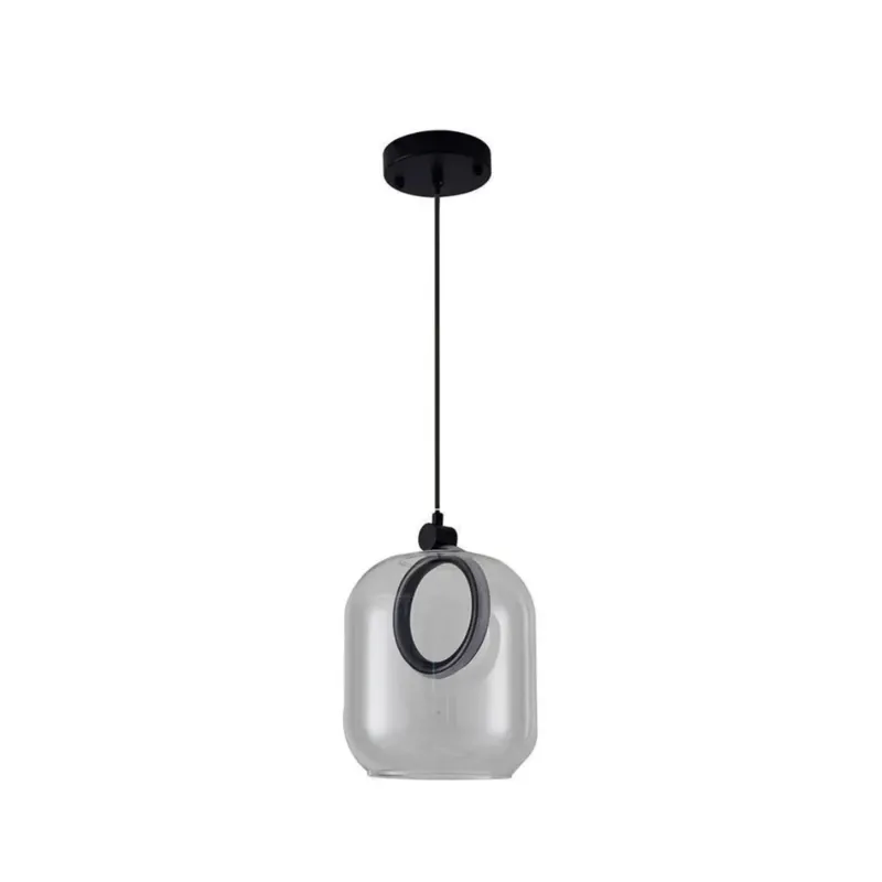 Pendente Led Ruzo 7W 3000K Transparente/ Preto 2792 Nordecor