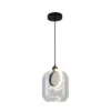 Pendente Led Ruzo 7W 3000K Transparente/ Preto 2792 Nordecor