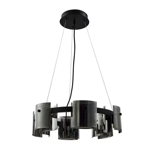 Pendente Bouze Cin 60CM 6xG9 Preto e Fume Nordecor