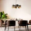 Pendente Bouze Cin 60CM 6xG9 Preto e Fume Nordecor