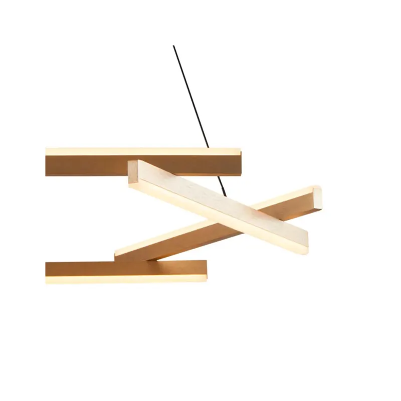 Pendente Led Wida 66Cm 45W 3000K Ouro Champagne 2788 Nordecor