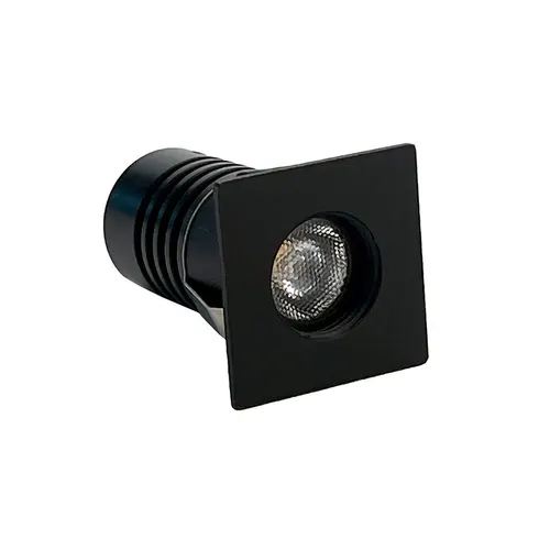 Mini Spot Led Auko Embutir Quadrado 1W Irc90 3000K Preto Nordecor