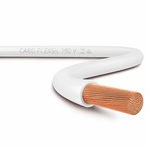 Cabo Flexivel 750V 10MM 100M Branco Sil